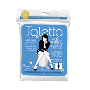 Toletta Toilet Seat Cover 10Wipes Purity And Germ Protection