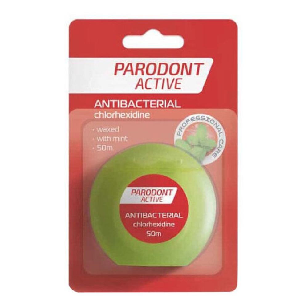 Parodont active dental floss 50m. antibacterial with mint