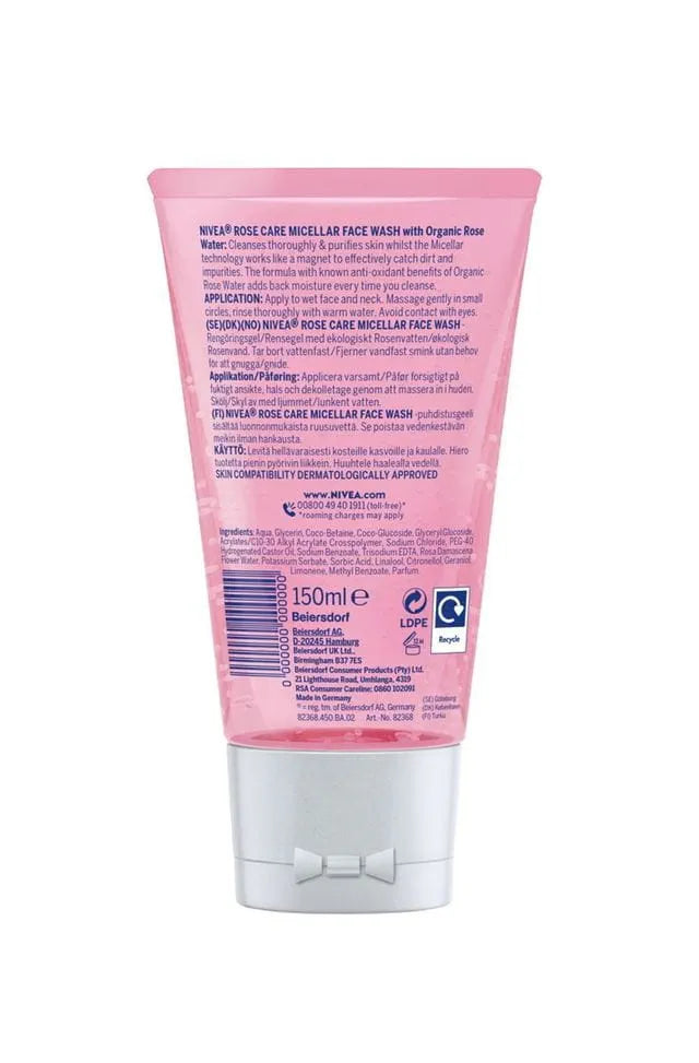 Nivea Face Wash Rose Care 150ml Micellar Rose Water