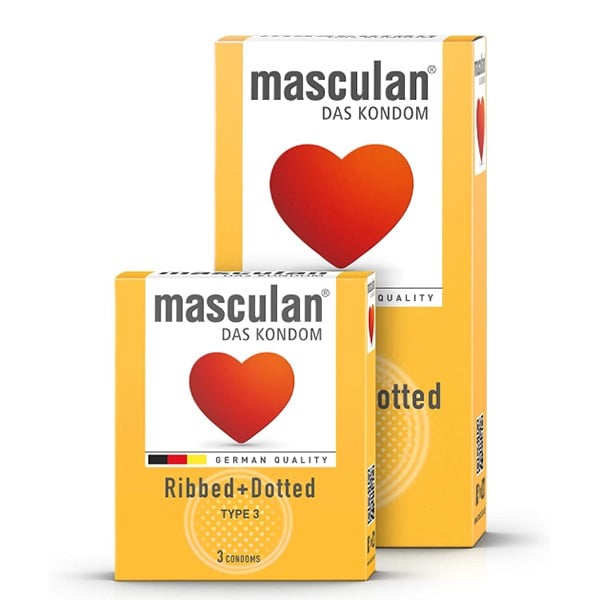 Masculan condoms 3pc ribbed + dotted type 3