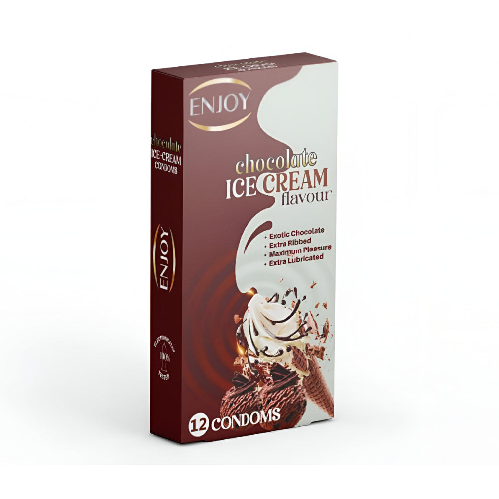 Enjoy Condoms 12pc Premium Chocolate Ice Cream Flavor