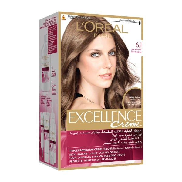 Loreal Loreal Hair Color Cream Excellence Triple Care 6.1 Dark Ash Blonde
