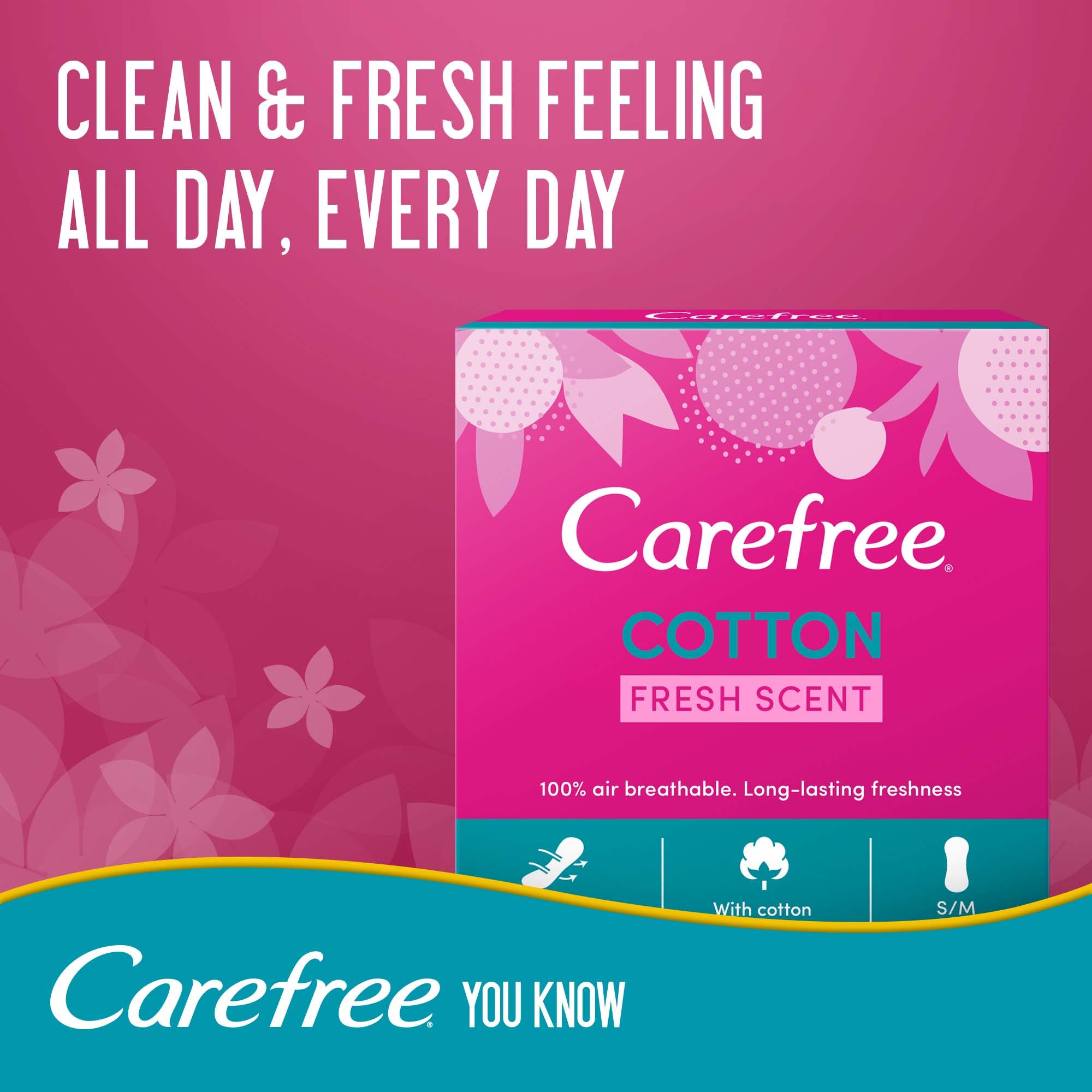 Carefree Pads Cotton Extract Aloe Vera Scent