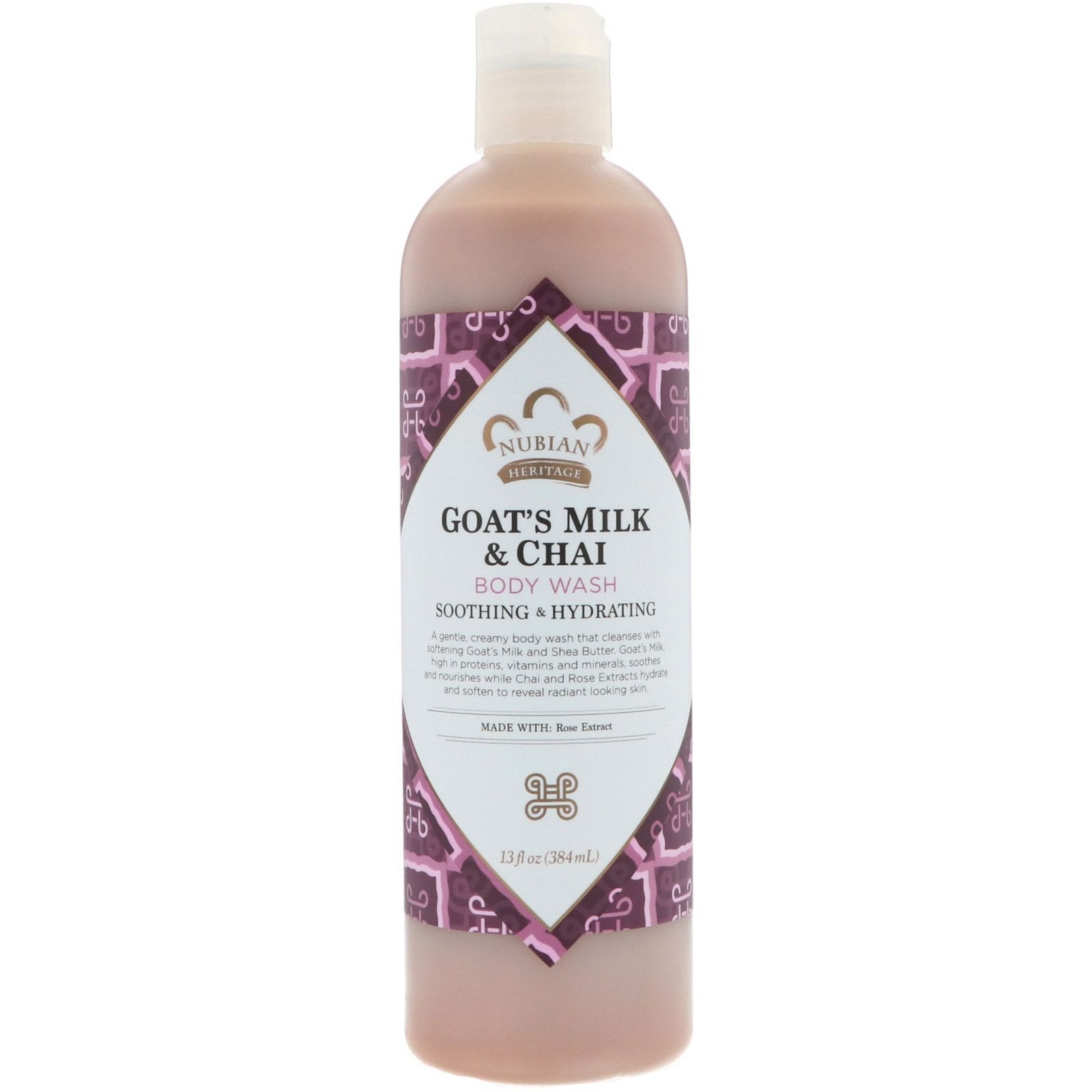 Nubian Heritage Goat's Milk and Chai Body Wash - Hydrating Cleanser 13oz