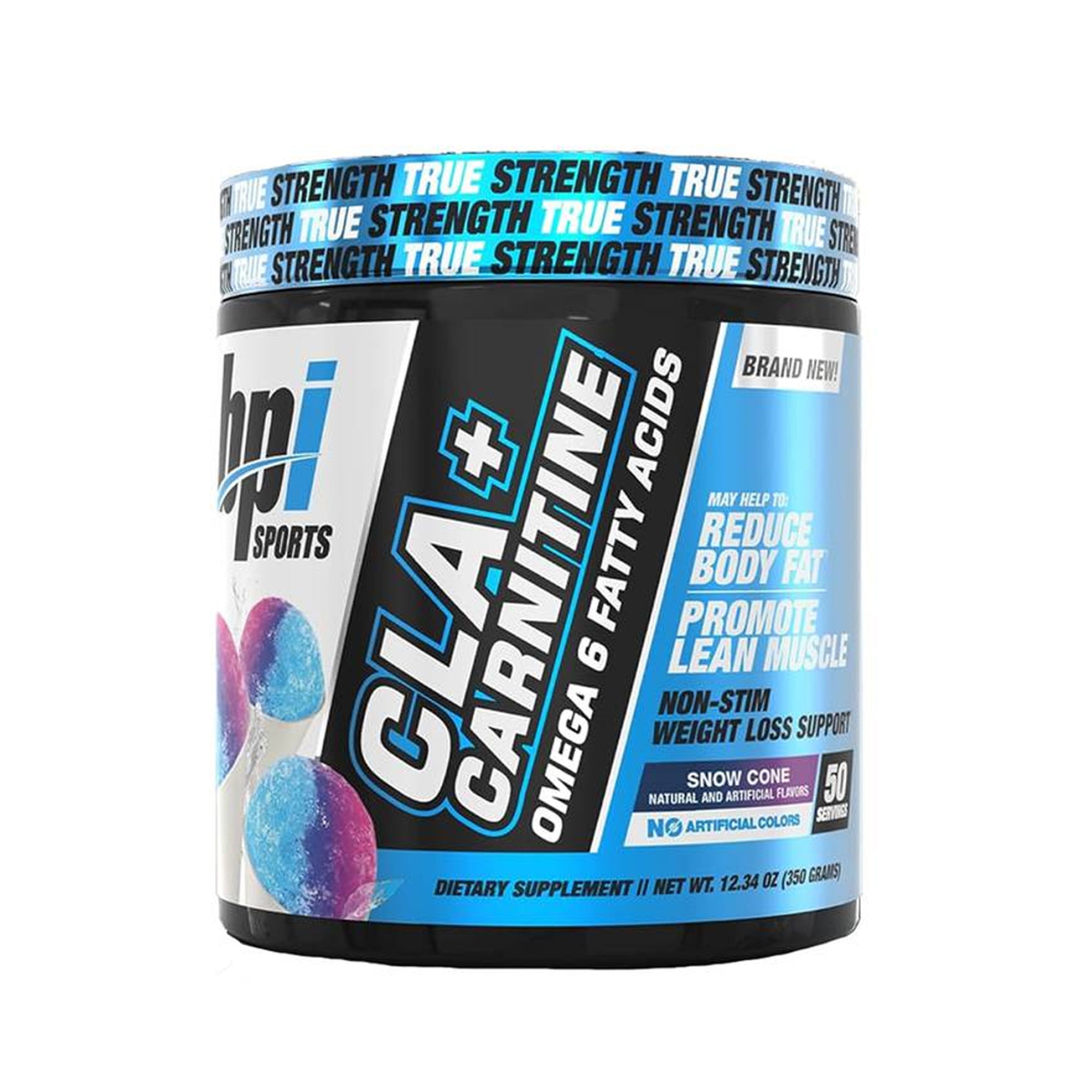 BPI Sports CLA + Carnitine Non-Stimulant Fat Burner - Snow Cone 350g (50 Servings)