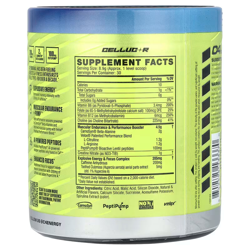 Cellucor C4 Original Pre-Workout 30 Servings - Icy Blue Raspberry 9.9 OZ
