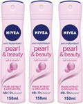 Nivea Pearl & Beauty Deodorant Spray for Women – 150ml (Pack of 3)