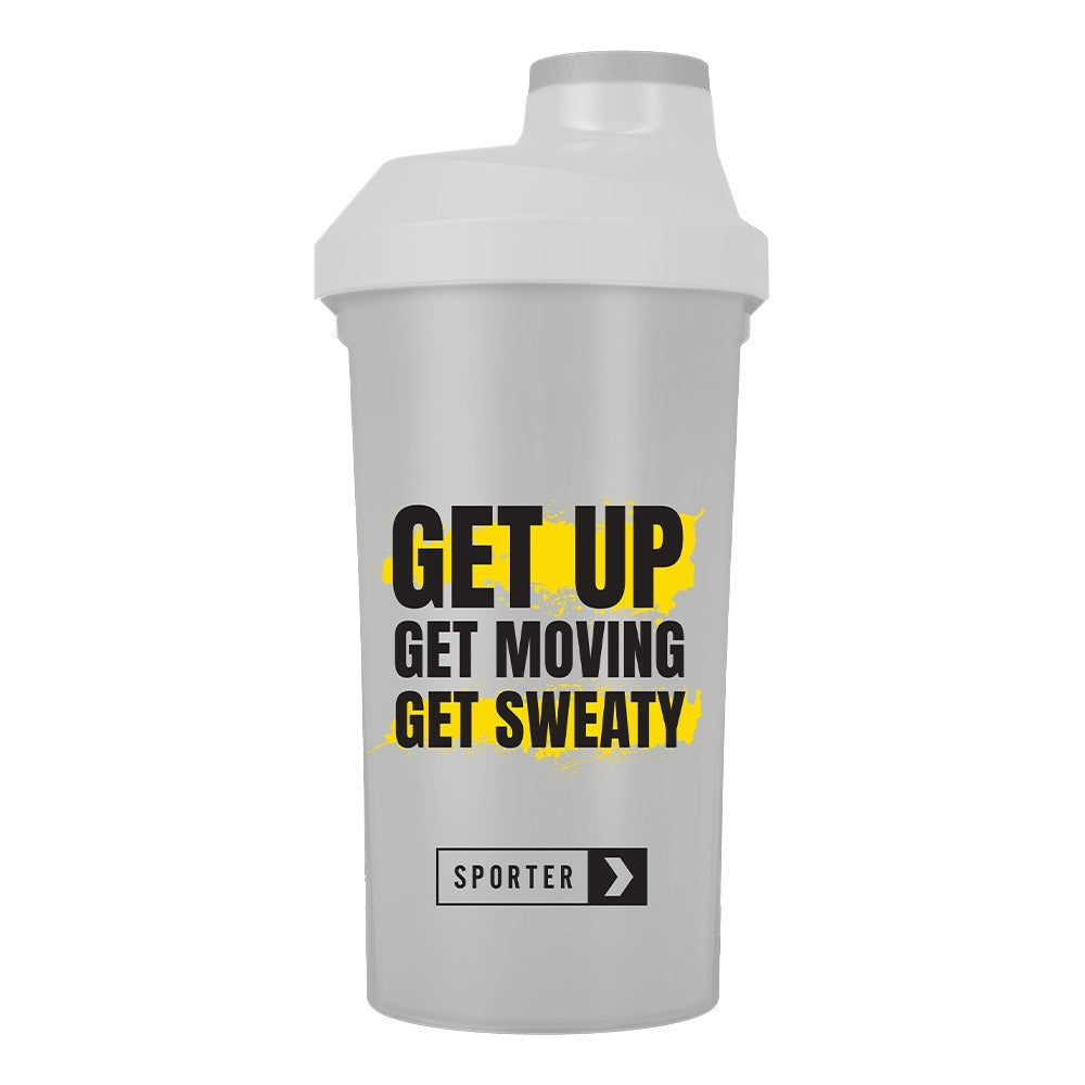Sporter - Get Up Get Moving Get Sweaty Shaker - White - 600 ml 