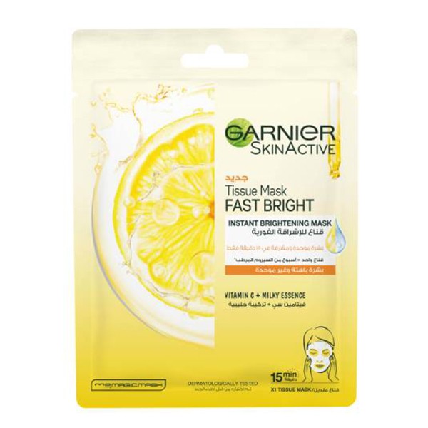 Garnier Face Mask Sheet 28g Skin Active Fast Bright With Vitamin C