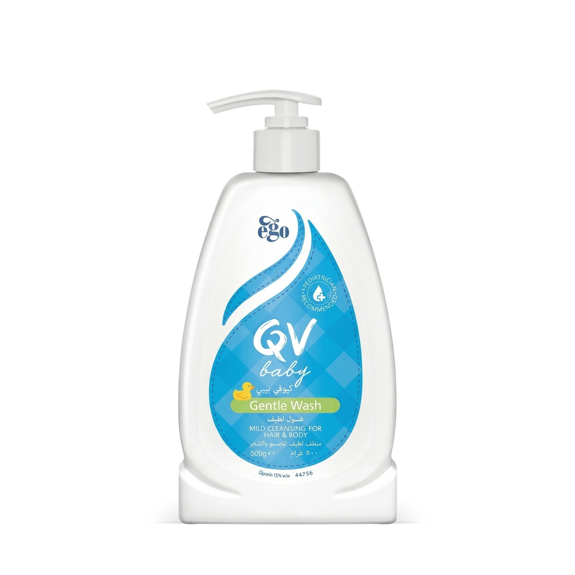 غسول QV Baby اللطيف للجسم والشعر - 500 غرام