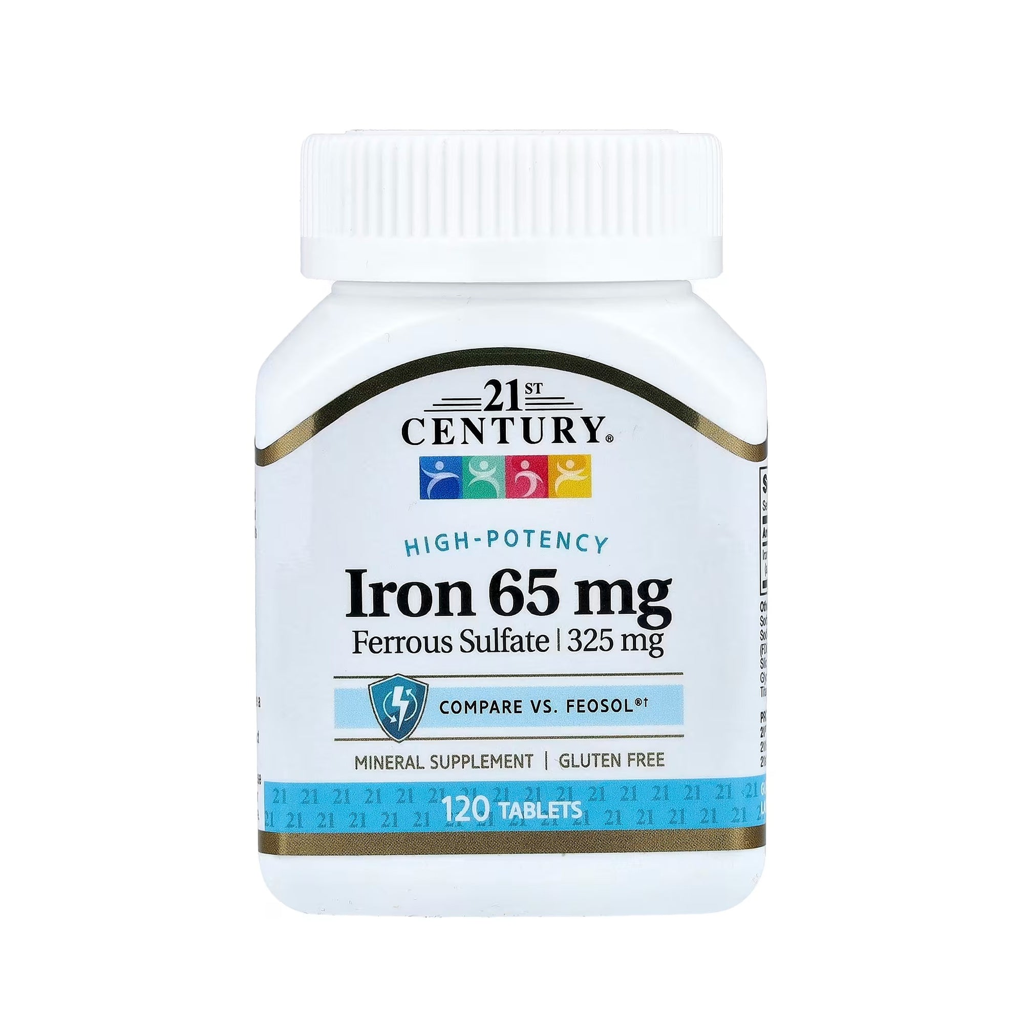 21st Century Iron 65 mg (Ferrous Sulfate 325 mg) -  120 Tablets