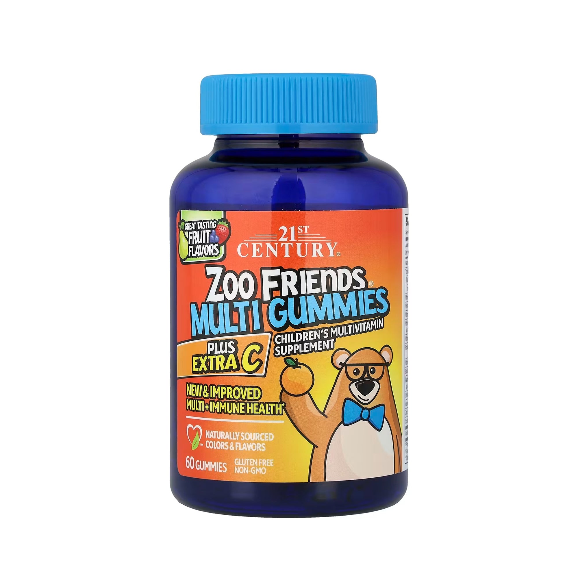 21st Century Zoo Friends Multi with Extra C Gummies – 60 حبة