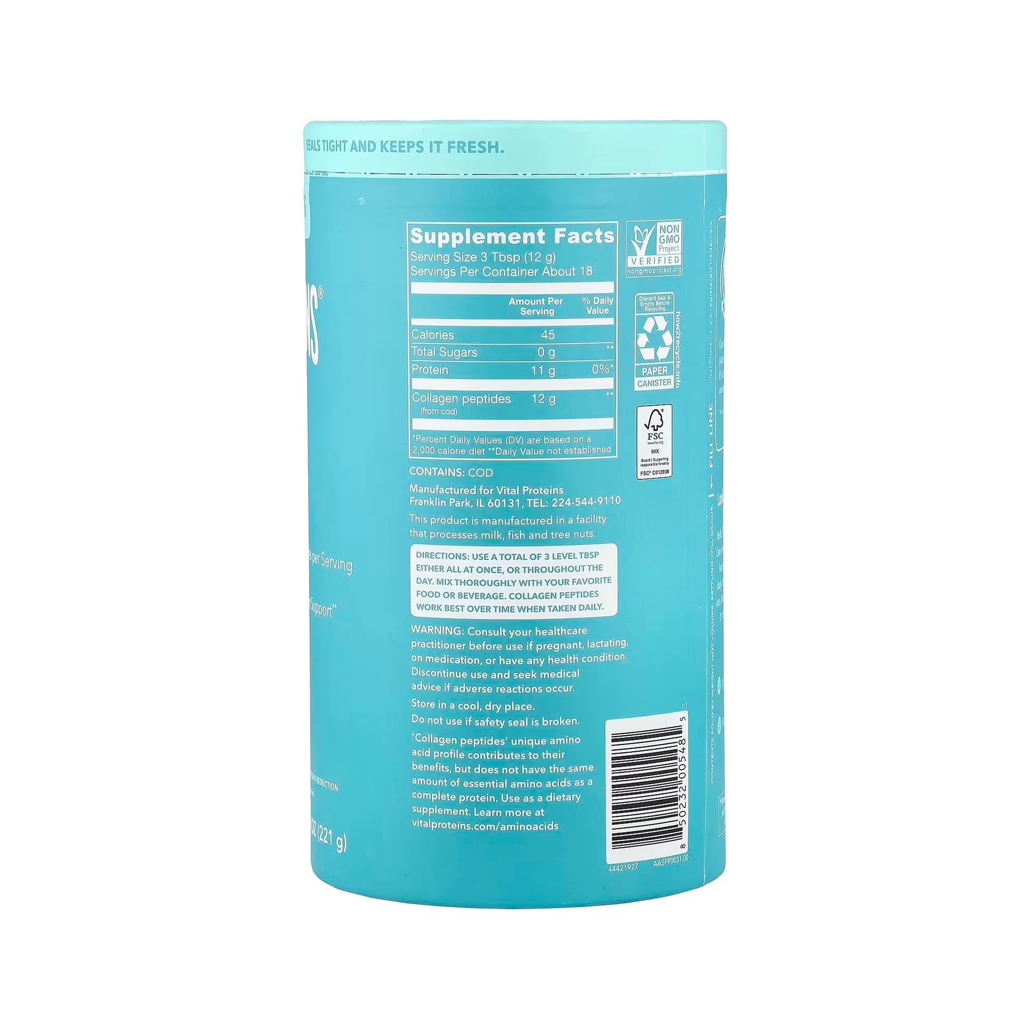 Vital Proteins كولاجين بحري (بدون نكهة) 221g