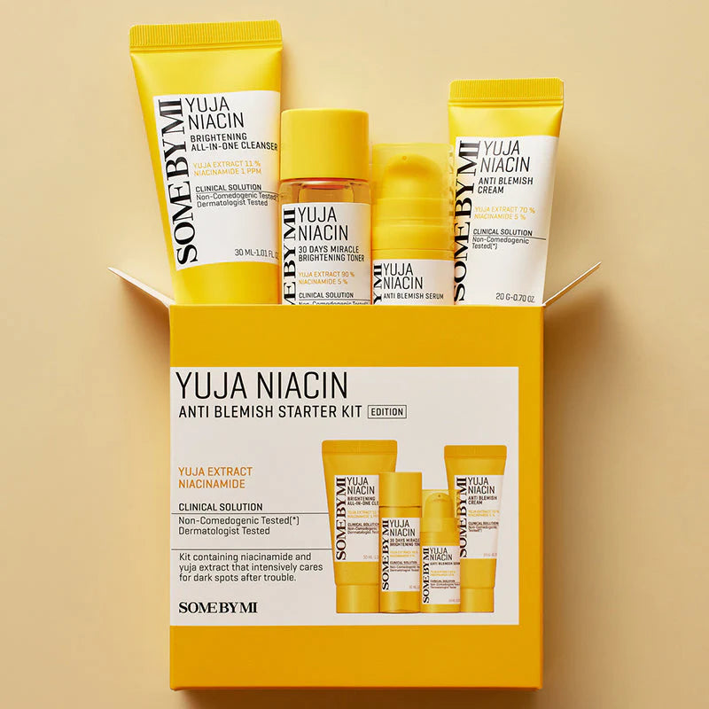 Some By Mi Skin Care Set Yuja Niacin Brightening Toner+Serum+Cleanser+Cream