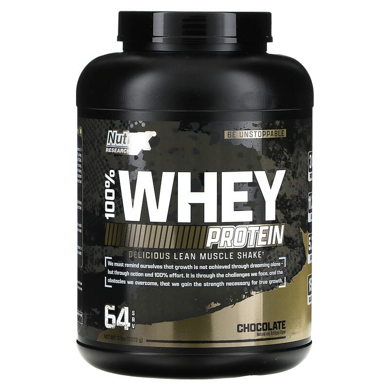 Nutrex 100% whey protein chocolate – 5lb (64 srv) 2,272g