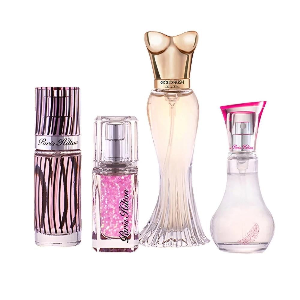 Paris Hilton Miniatur Set 4 _ 7.5ml Gold Rush EDP & Can Can EDP &  Paris Hilton EDP & Heiress EDP Wo