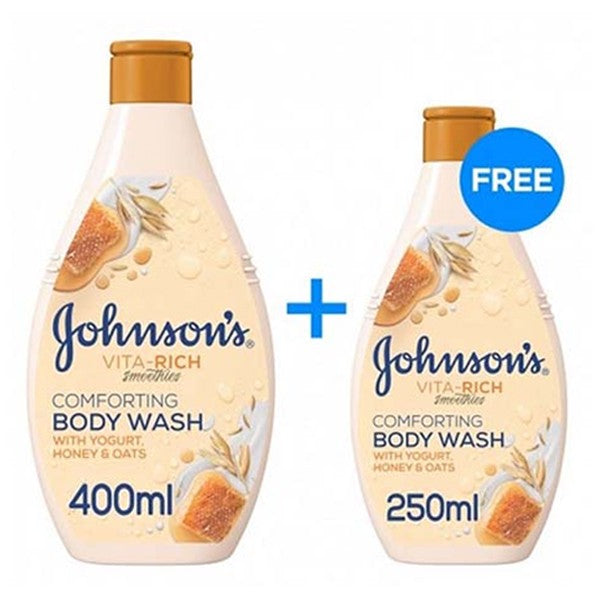 Johnson's Body Wash 400ml Vita Rich 250 Free Yougurt Honey And Oats