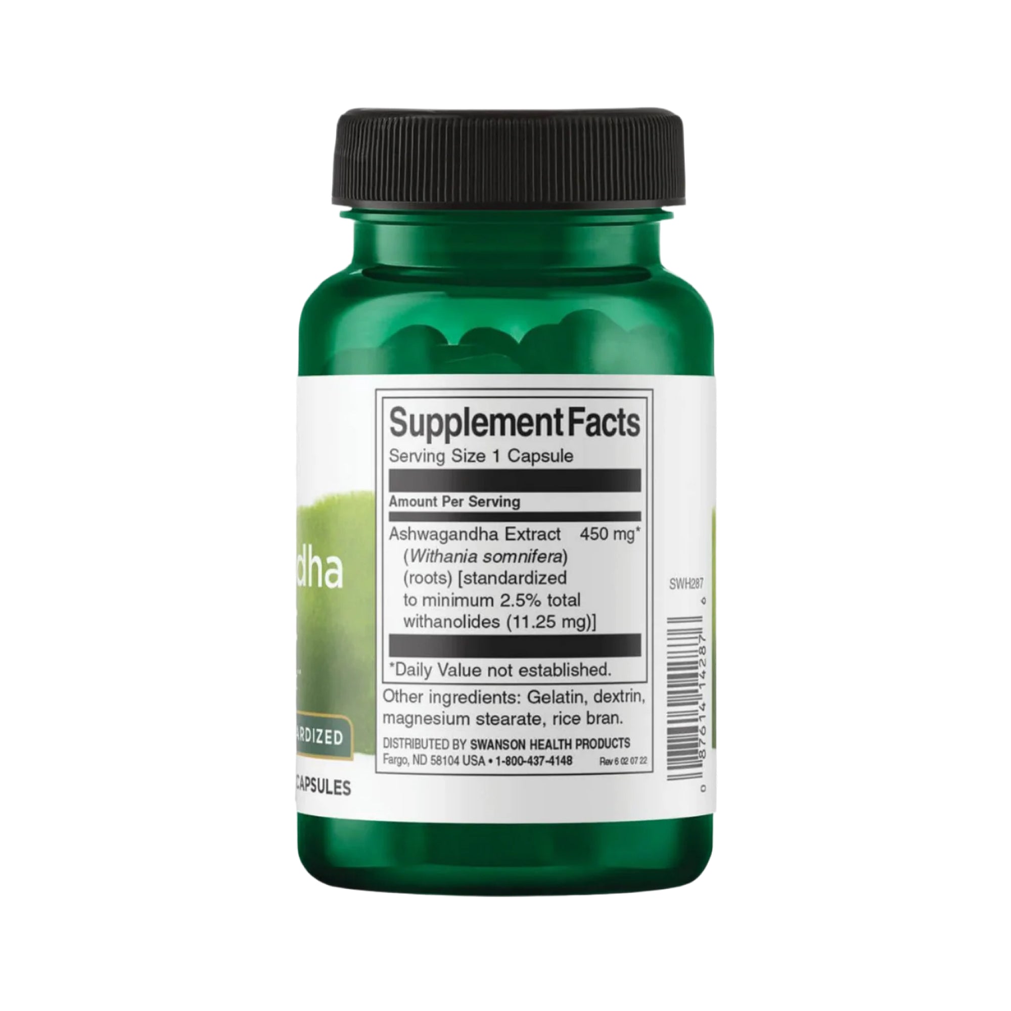 Swanson Ashwagandha Extract Standardized 450 mg - 60 Vegan Caps