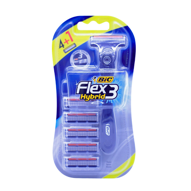مقبض ماكينة حلاقة هجينة Bic Flex 3 + 4 شفرات