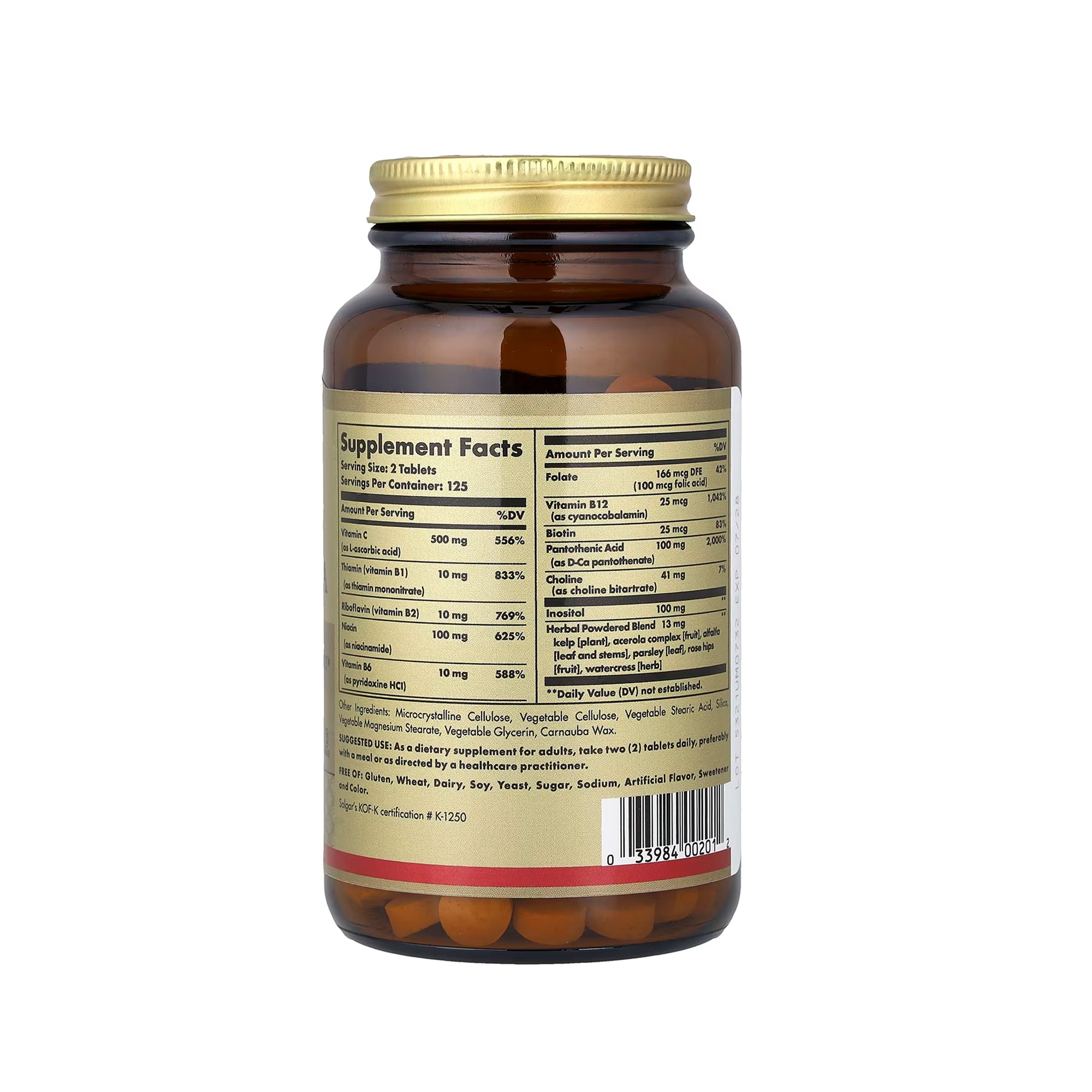 Solgar B-Complex with Vitamin C Stress Formula 250 Tablets