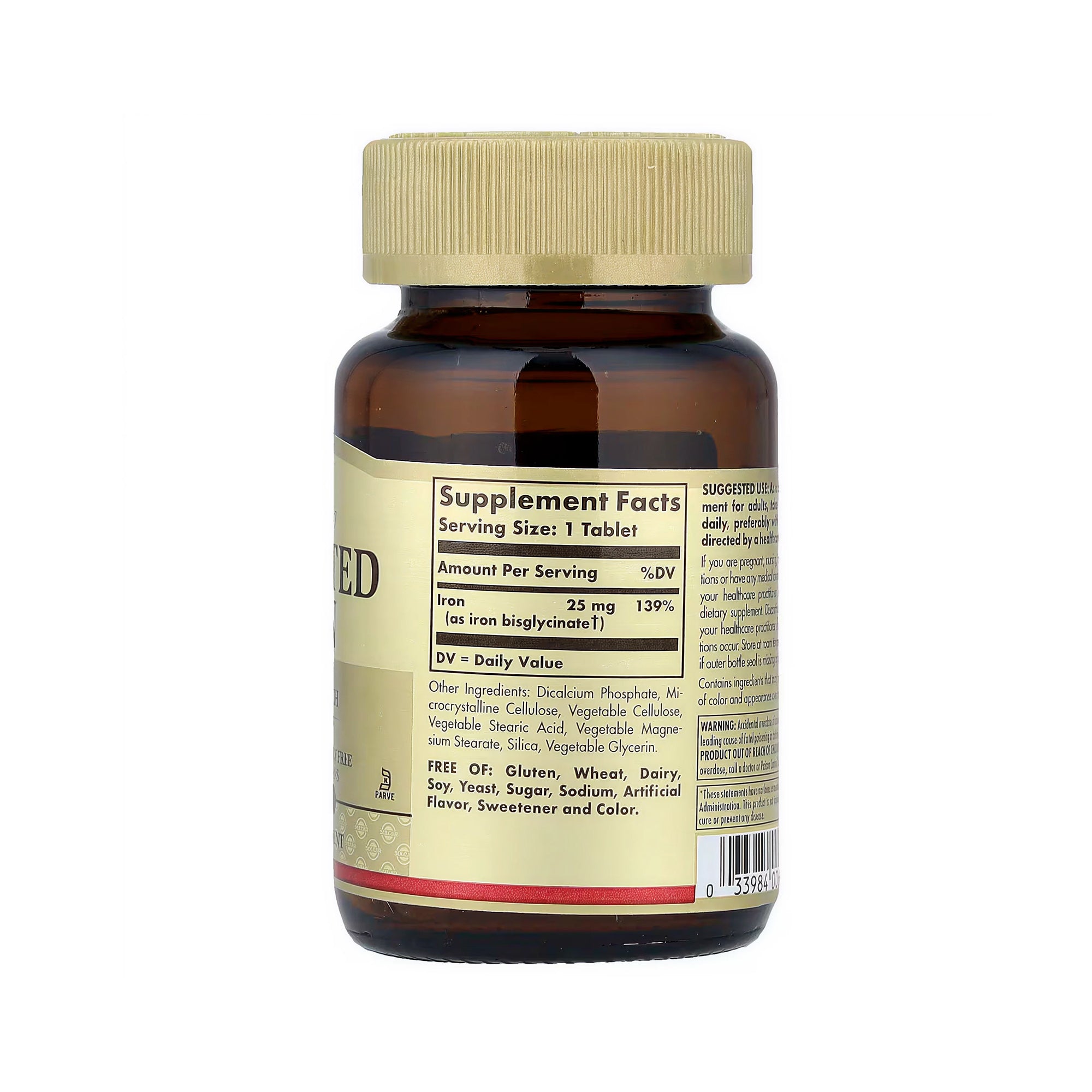 Solgar Chelated Iron - 100 Tablets