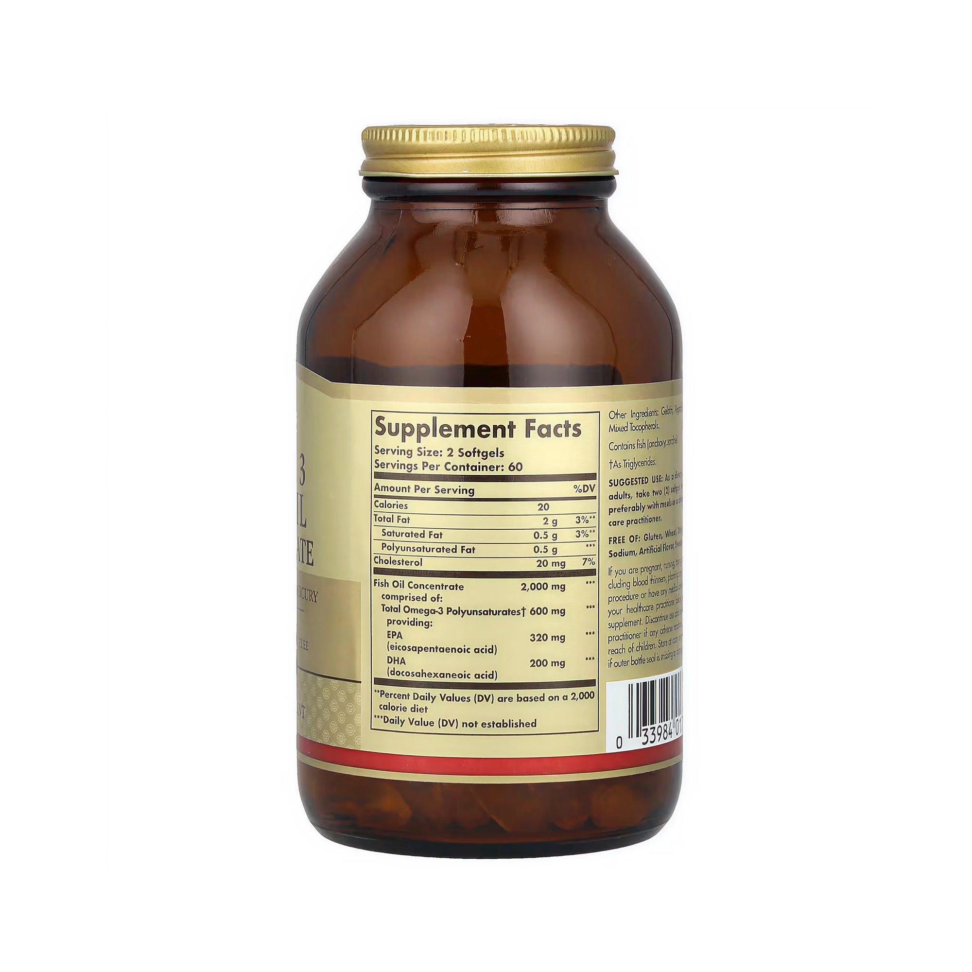 Solgar Omega-3 Fish Oil Concentrate - 120 Softgels