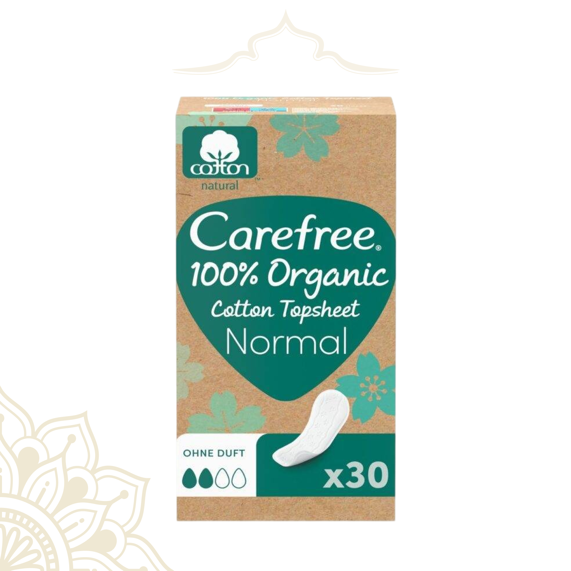 Carefree Organic Cotton Daily Panty Liners Normal Unscented – 30 Pads