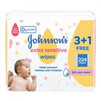 Johnson's Johnson's Baby Wipes 224Wipes Extra Sensltive 3+1 Free