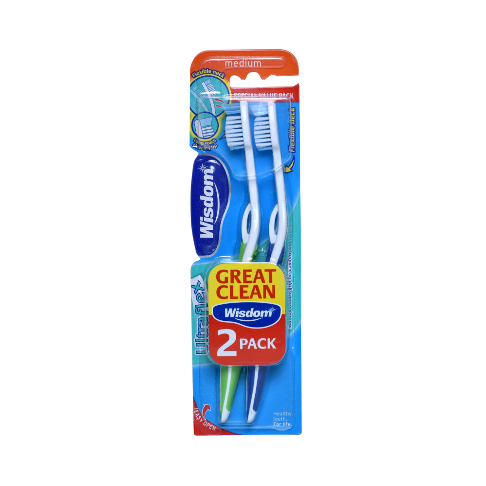 Wisdom Toothbrush 2pc Great Clean Ultra Flexibility Medium