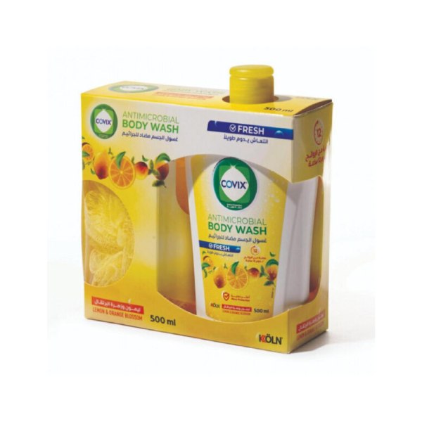 Covix Care Body Wash 500ml Lemon And Orange Blossom With Loofah