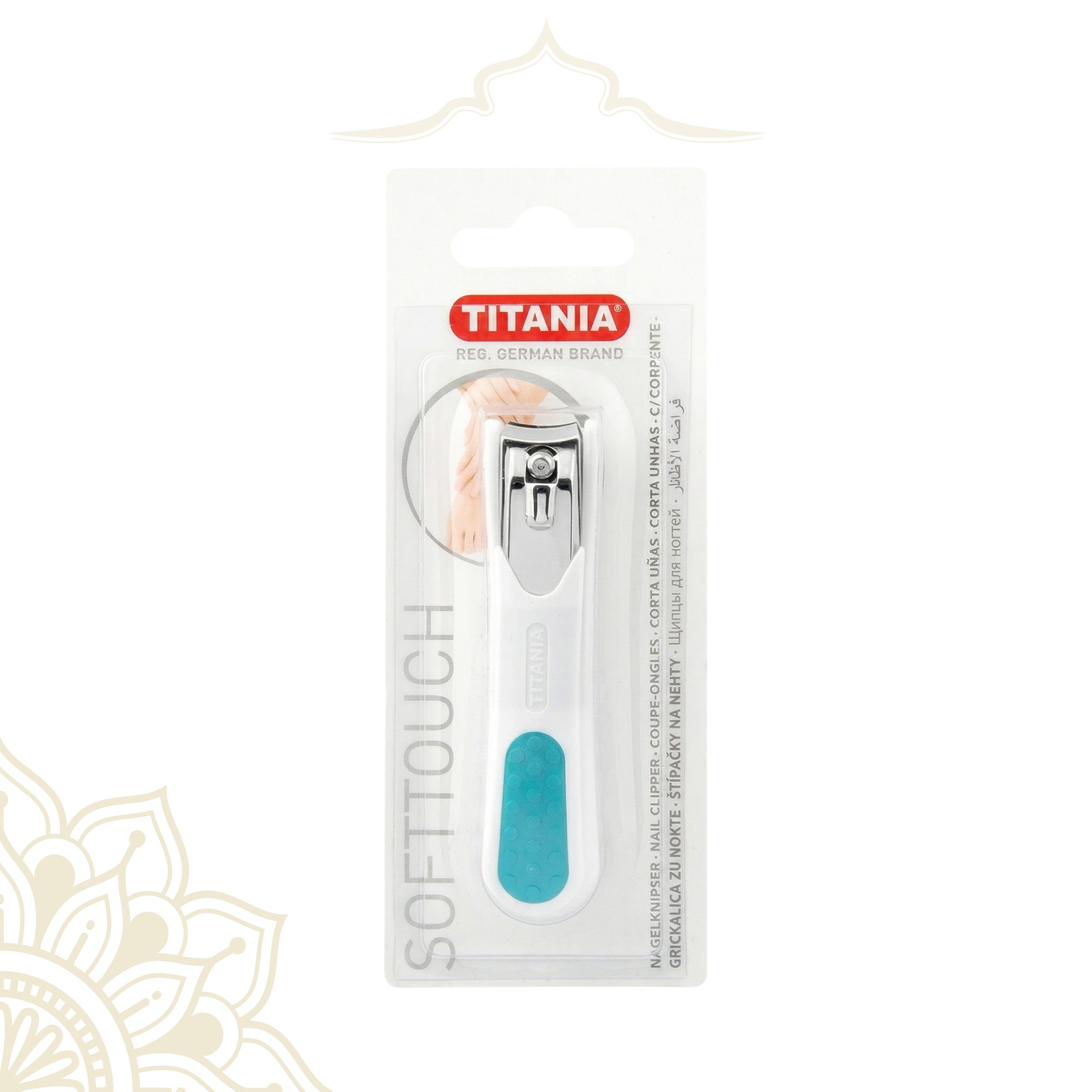 مقص أظافر مطلي بالكروم من تيتانيا بألوان متعددة - 9 سم