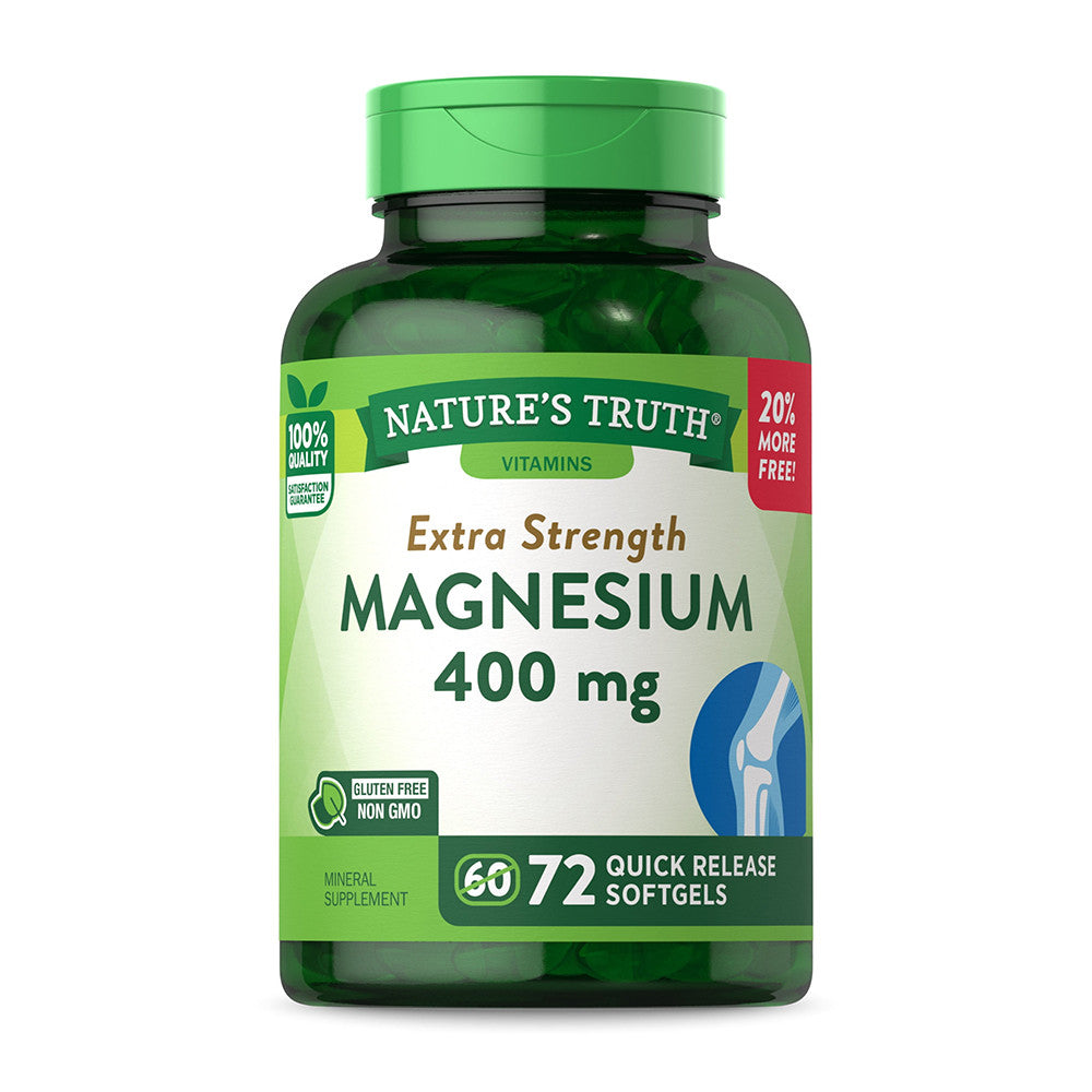 Nature's truth  magnesium 400mg softgels 60+12 sg