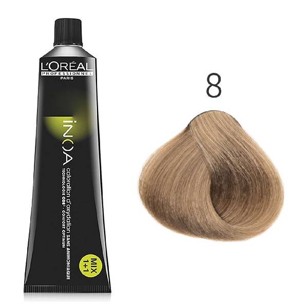 Loreal Professionnel Ammonia-Free Hair Color 60g iNOA 8.0