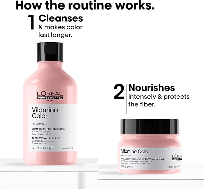 L'Oréal Professionnel Serie Expert Vitamino Color (Shampoo 300ml & Color Mask 250ml Set)