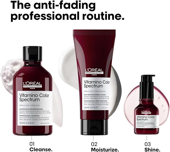 L'Oréal Professionnel Vitamino Color Spectrum Haircare Gift Set Trio | Shampoo, Conditioner & Serum for Colored Hair