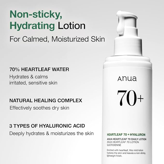 Anua Heartleaf 70% Daily Relief Lotion – Lightweight Korean Moisturizer for All Skin Types 200ml