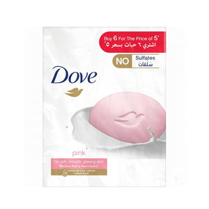 Dove Beauty Cream Bar Pink Soap – Moisturizing Bars (5+1 Free) 125g