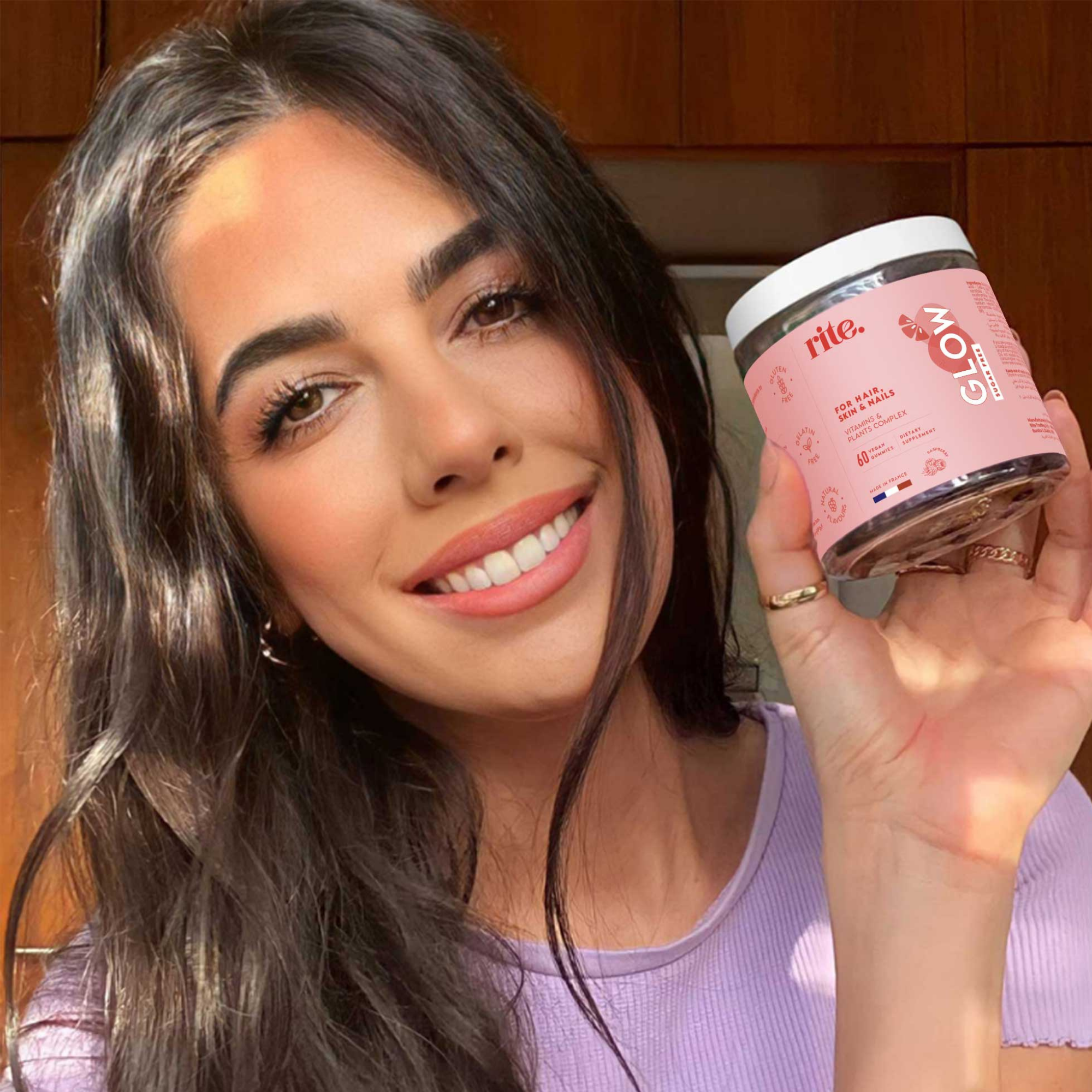 Rite Glow Hair skin and nails Support Vegan Gummies 60 Gummies