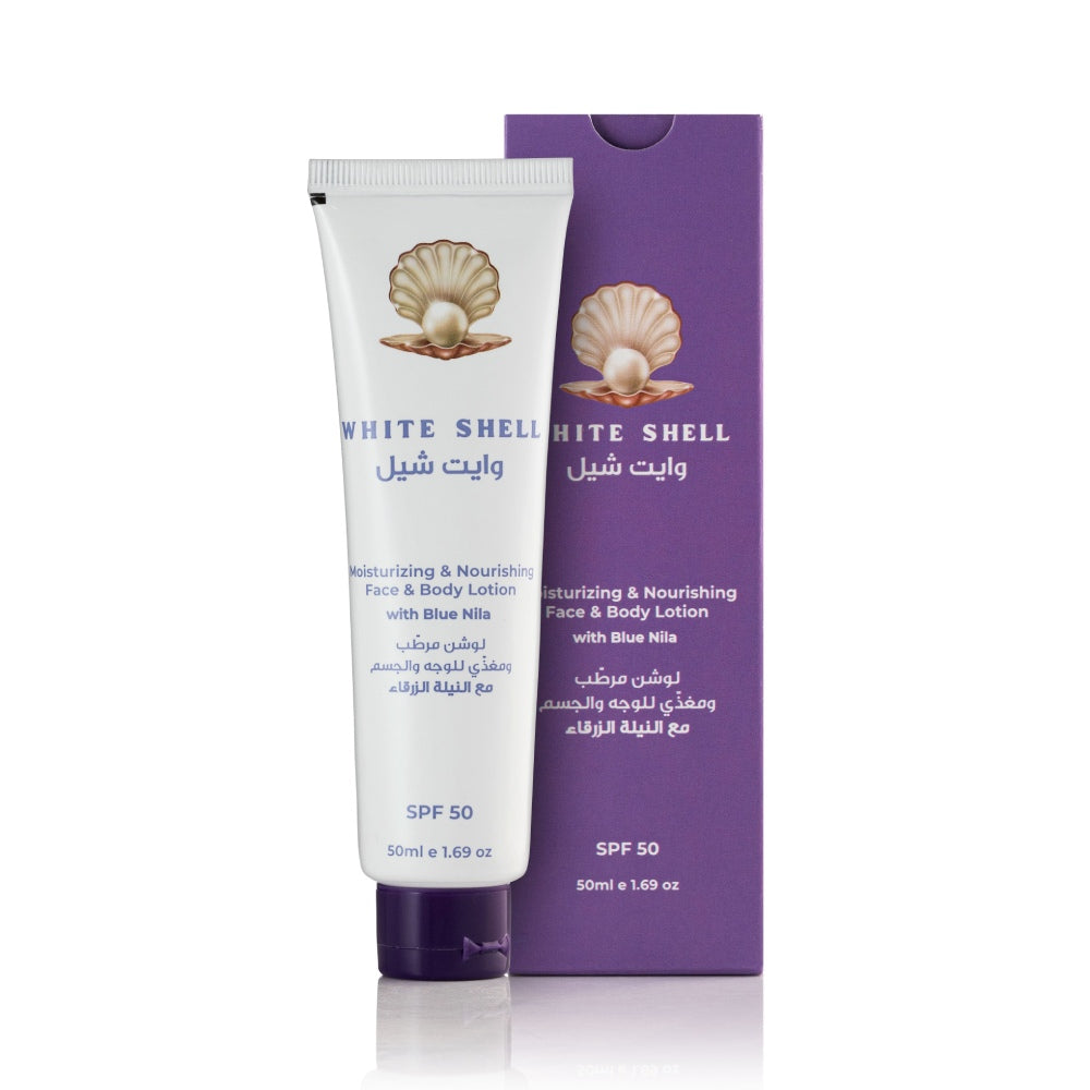 White Shell Lotion 50ml Moisturizing And Nourishing For Face And Body With Blue Nila