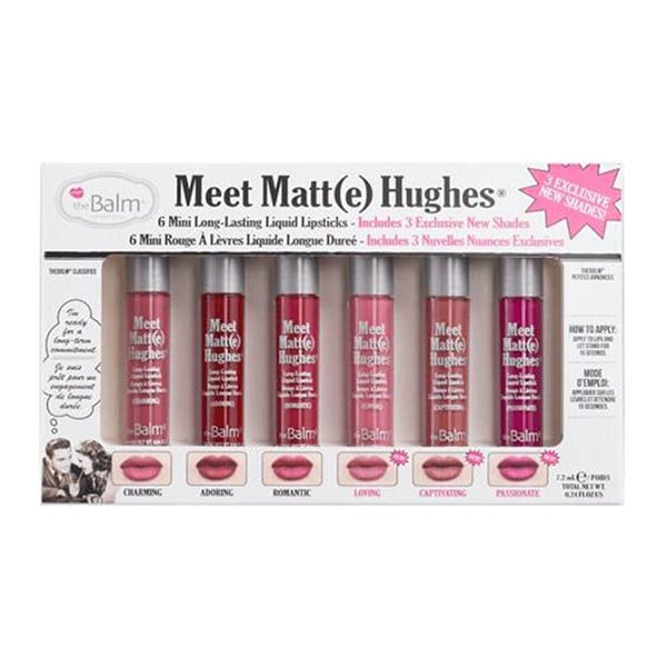 مجموعة أحمر الشفاه من The Balm Meet Matte Hughes 6 قطع 3 سوائل 