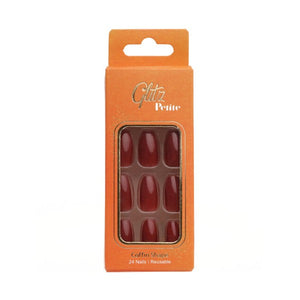 Glitz Nails 11 Coffin Shape Burgundy Red