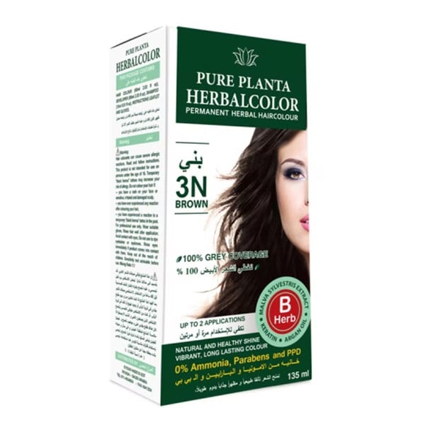 صبغة شعر خالية من الأمونيا من Pure Planta 135 مل 3N بني