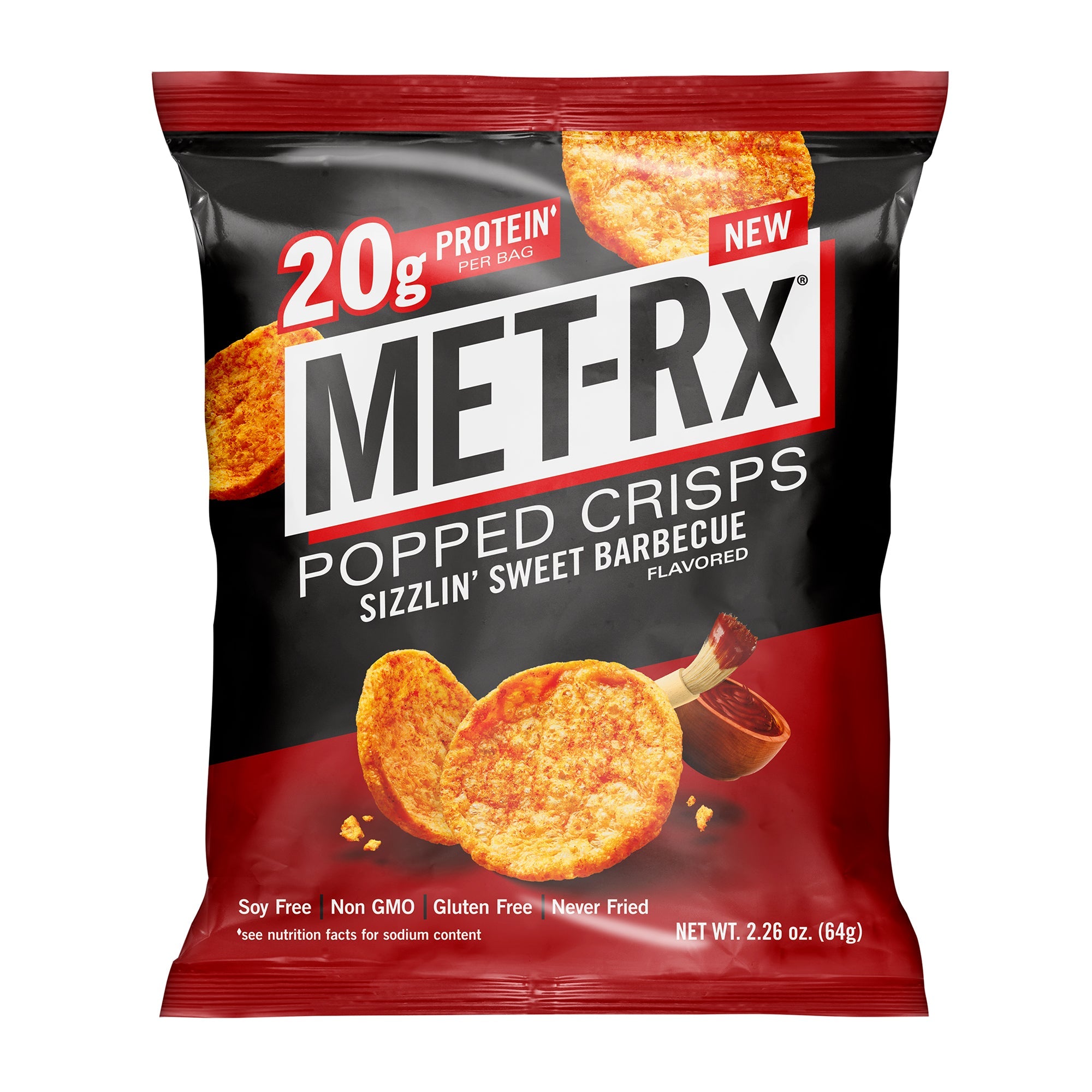 MET-RX - Popped Crisps 20G PROTEIN - Sweet BBQ 64g