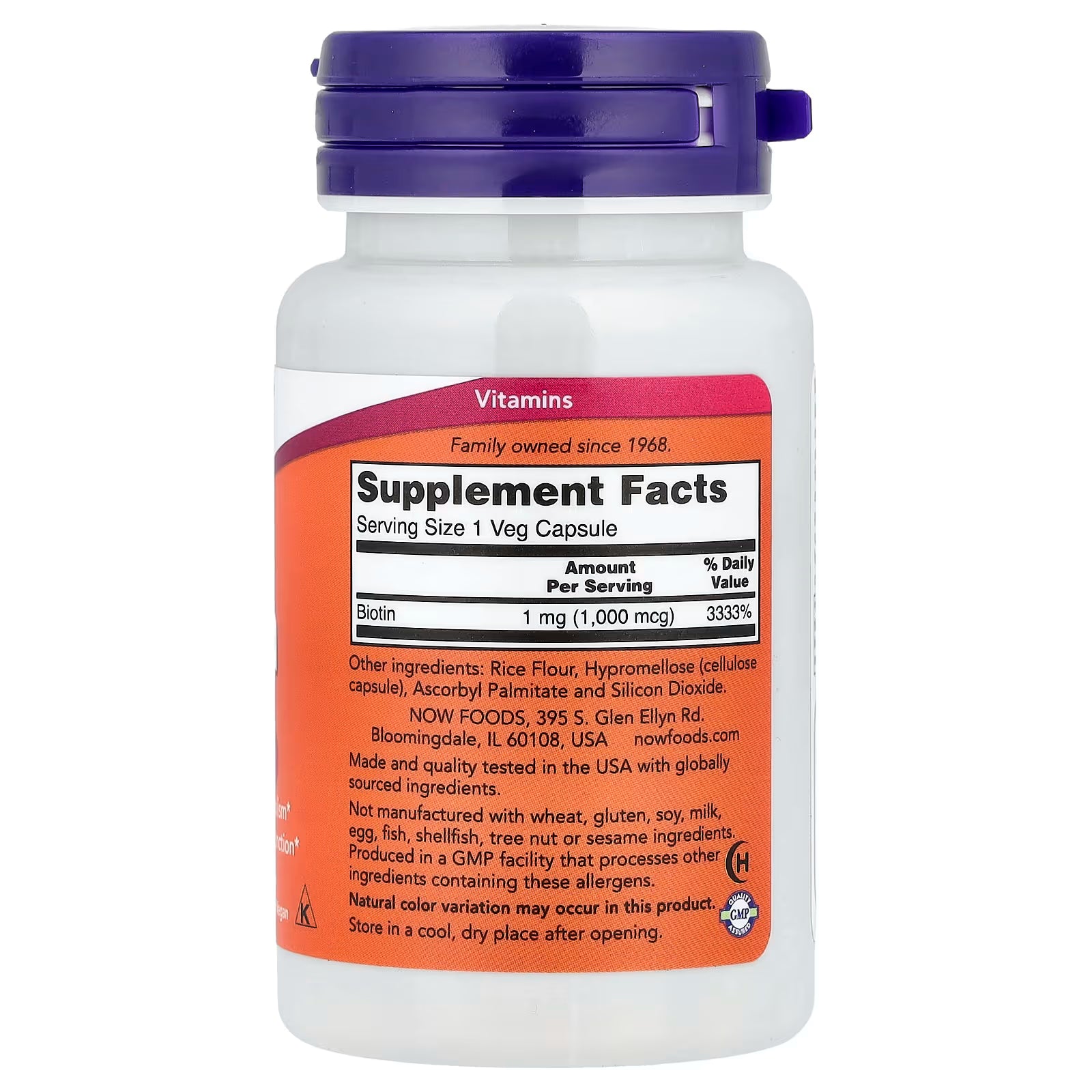 Now Foods Biotin 1000 MCG - 100 Veg Capsules