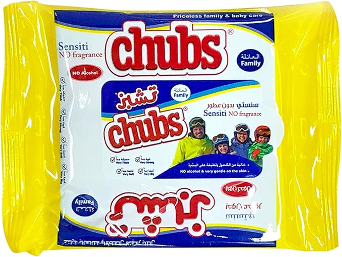 Chubs ALL Family Wipes " Sensti " Pocket size 5`s