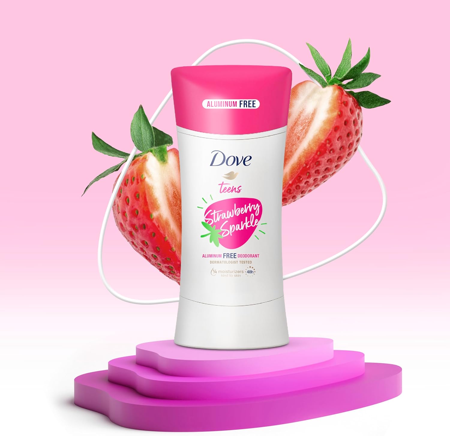 Dove Teens Antiperspirant aluminum free Deodorant - Strawberry (74g)