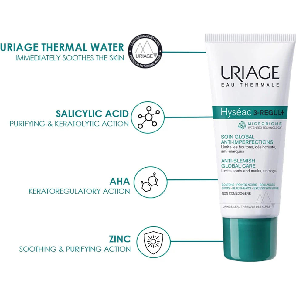 Uriage Hyseac 3-Regul Anti-Blemish Cream for Acne-Prone Skin - 40ml