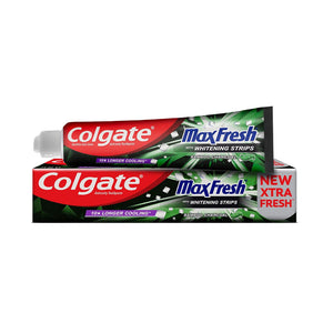 Colgate max fresh bamboo charcoal with whitening strips toothpaste 100ml