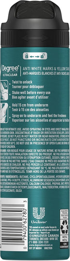 مزيل عرق ديجري مين ألترا كلير للأبيض والأسود ومضاد للتعرق ورذاذ جاف - منعش يدوم 48 ساعة (107 جم)