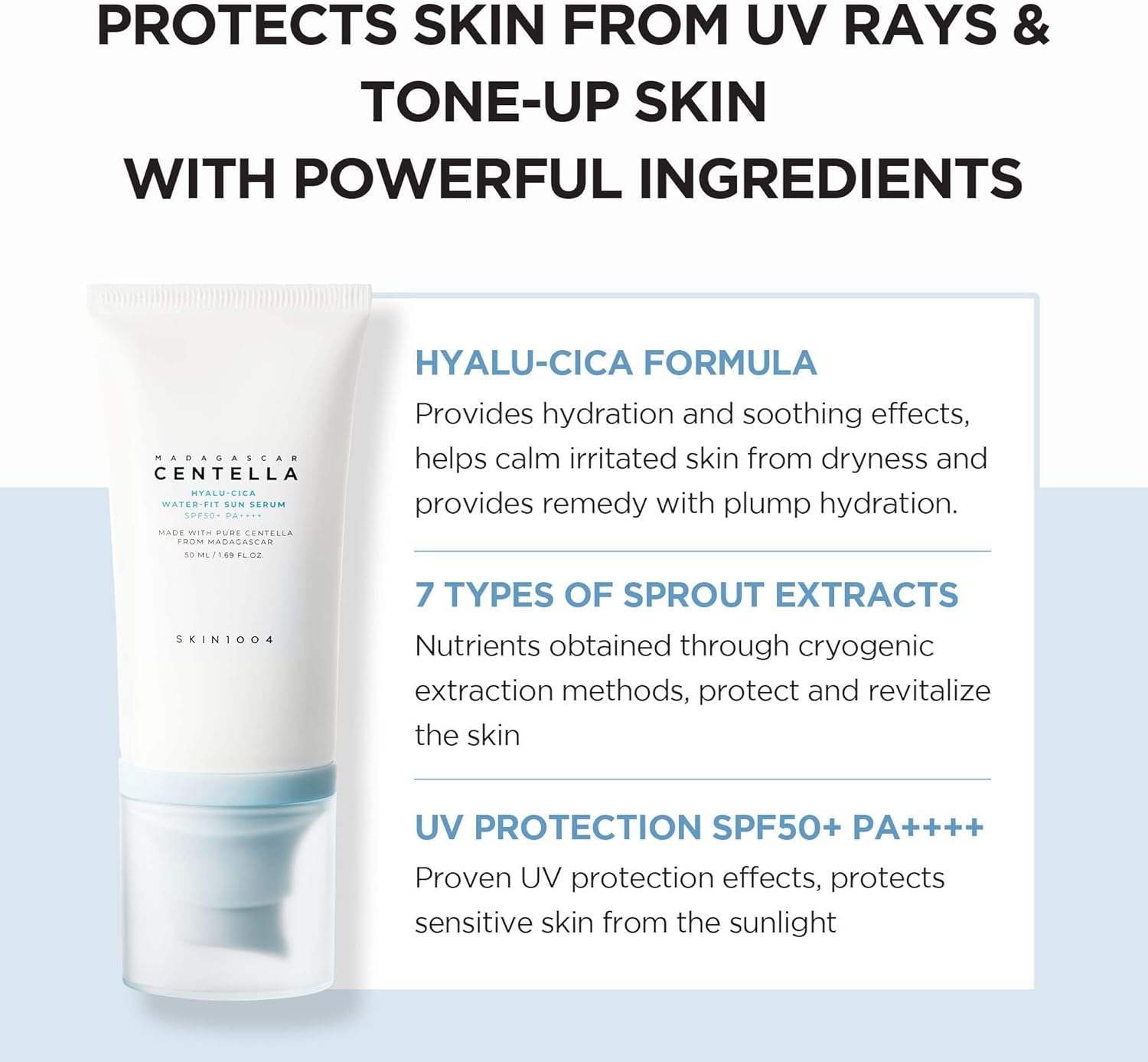 مدغشقر سينتيلا هيالورونيك ووترفيت واقي من الشمس SPF